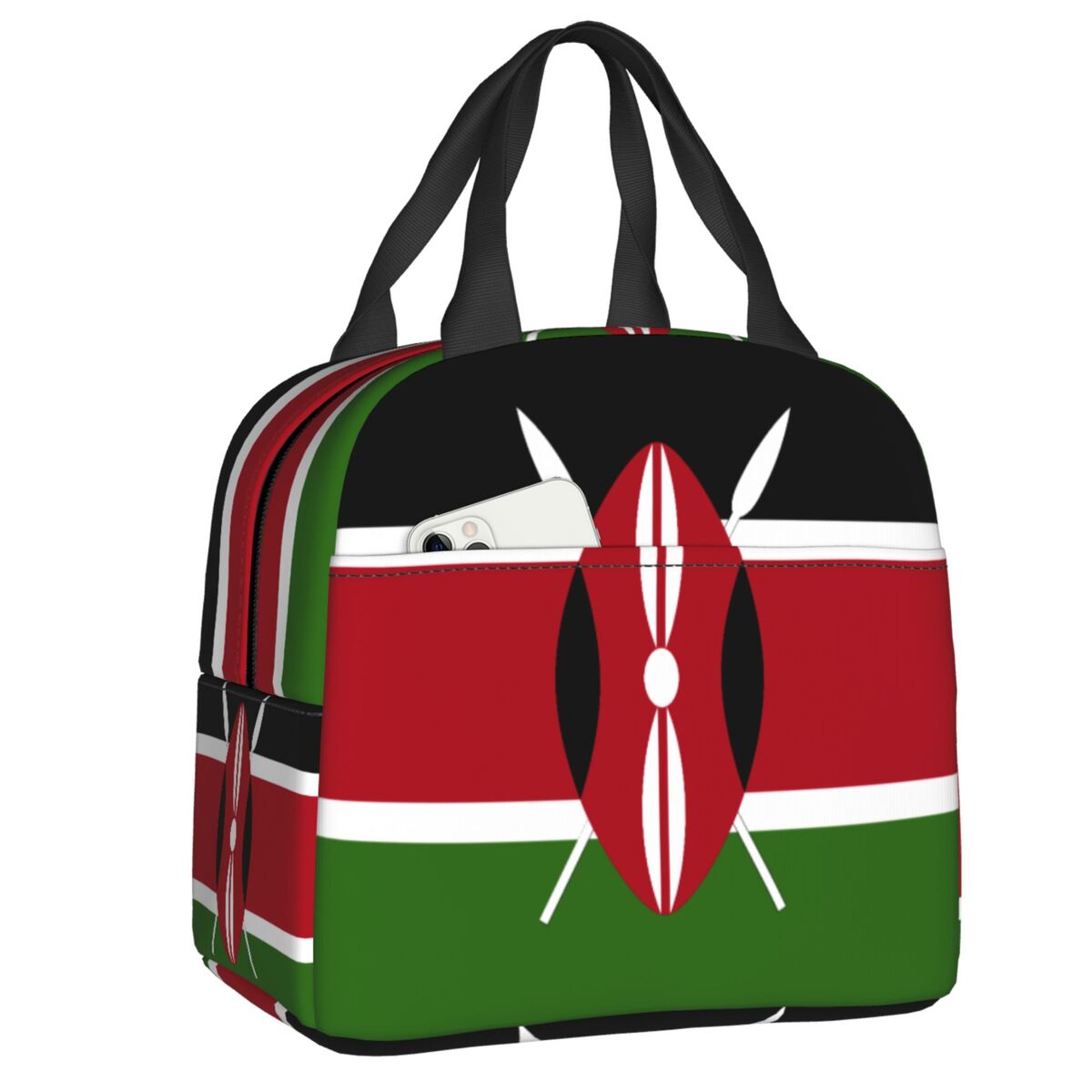 Women Bags Kenya - カスタムケニア国旗断熱ランチバッグ女性用ポータブルランチコンテナ仕事学校旅行用食品ボックス