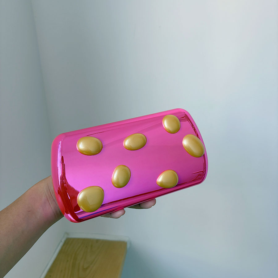 Women Bags Gold - ゴールドPUレザーメタル留め具ボックス型クラッチバッグ レディース イブニング ウェディングパーティー キュートな財布バッグ ハンドバッグ
