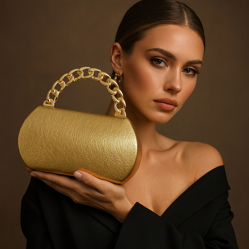 Women Bags Gold - 高級ゴールドメタルバックルボックスクラッチファッションレディースイブニングバッグパーティー宴会クロスボディバッグハーフムーンウェディング財布パーティートート