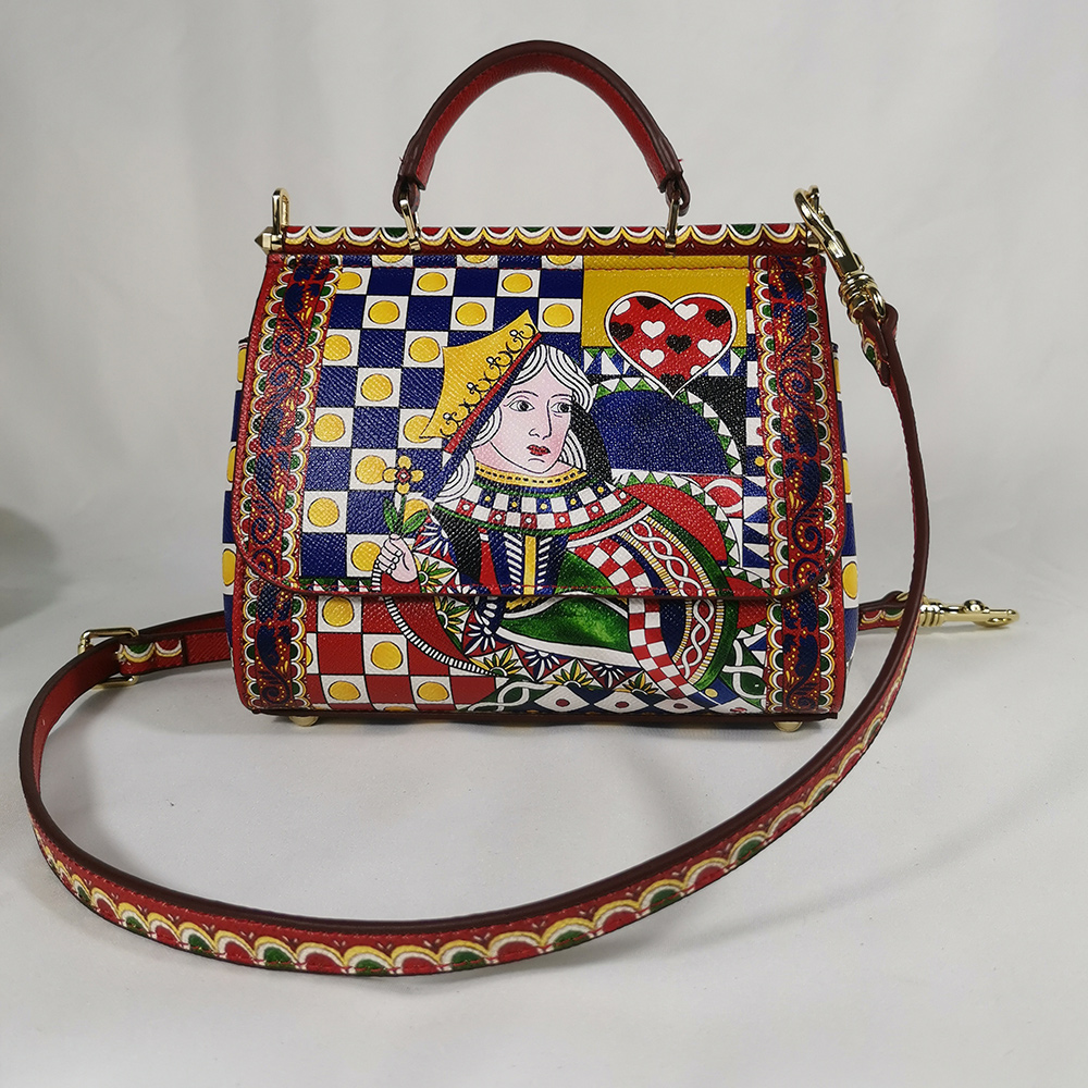 Doctor Bag Leather - 女性用の花が付いた革製ハンドバッグ,レモンと白の花が付いたデザイナーバッグ