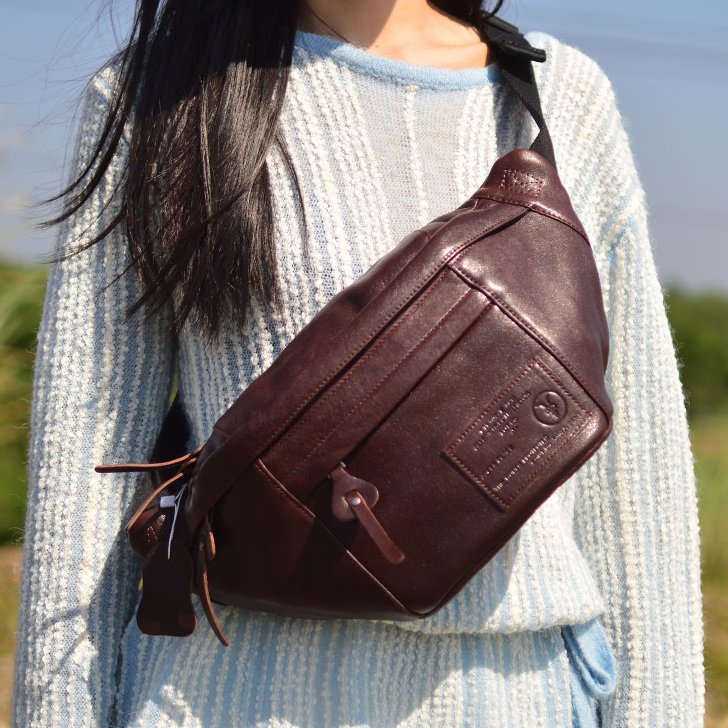 Doctor Bag Leather - AETOO レトロ本革ウエストバッグ、トップグレイン牛革ベジタブルタンニンなめしレザーディストレストショルダーバッグ、メンズ＆レディースケース