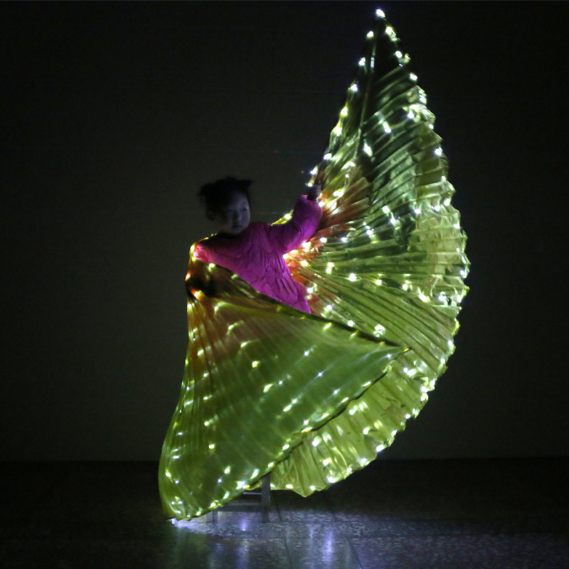 Women Bags India - 黄金の翼ledランプ羽エジプトベリーダンスled isis翼ledインドダンスベリーダンスの小道具の羽スティックなしバッグ