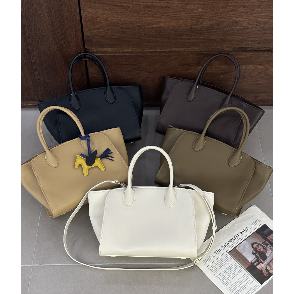 Women Bags Logo - 新しいハイエンドポータブルトートバッグレザーブリーフケースシンプルな通勤斜め掛けバッグ大容量カジュアル多用途ロゴなし