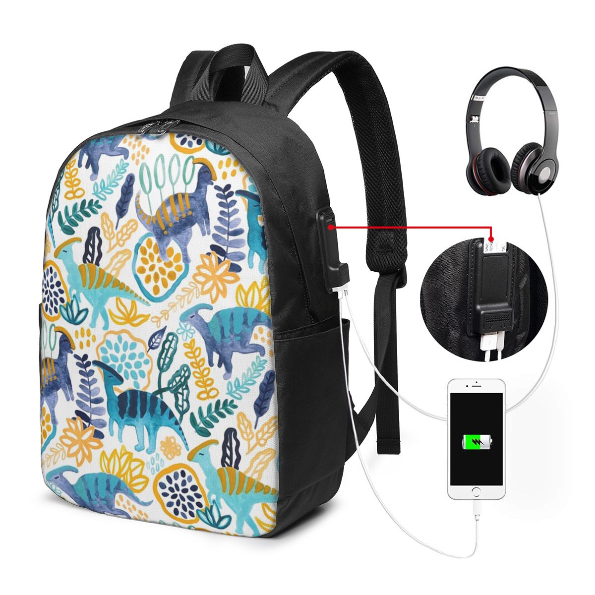 Women Bags For College - ガッシュパラサウロロフスバックパック旅行ノートブックバッグコンピュータ大学生スクールバッグラップトップショルダーバッグ男性女性用