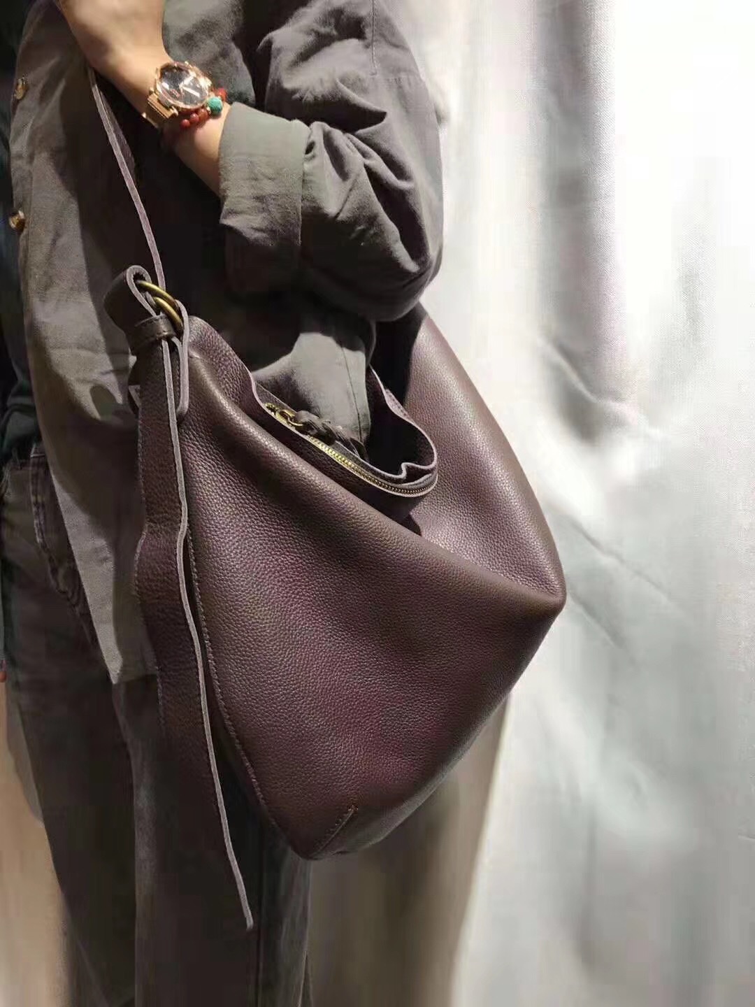 Doctor Bag Leather - レディース本革第一層牛革バッグ新しいレトロアート個性大容量ソフトレザーショルダーバッグメッセンジャーバッグ