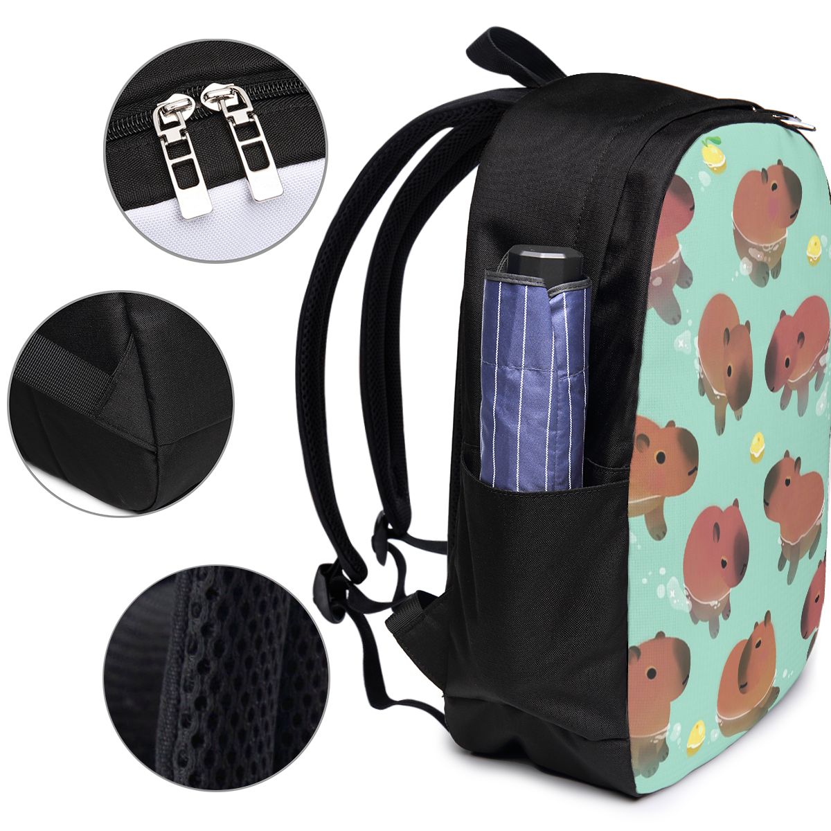 カピバラアニマル柄バックパック旅行ノートブックバッグコンピュ - Women Bags For College のレビューと価格