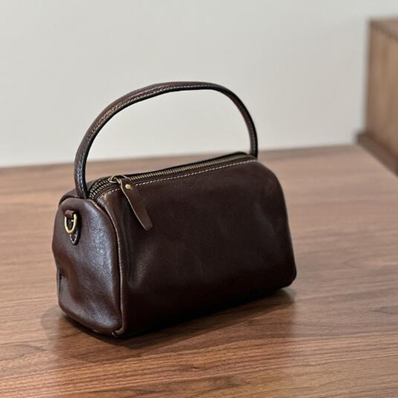 女性のためのクラシックなレトロな牛革ショルダーバッグ,本物の - Doctor Bag Leather のレビューと価格