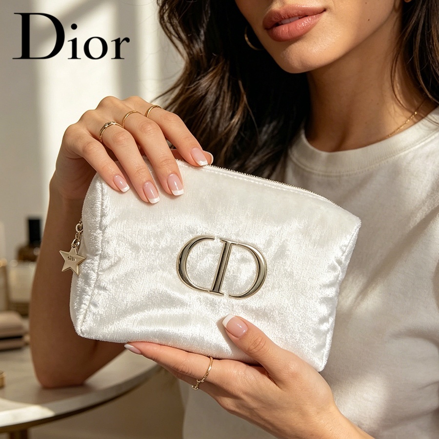 ディオールのバッグ ホワイトベルベット トラベルコスメティッ - Women Bags Logo のレビューと価格