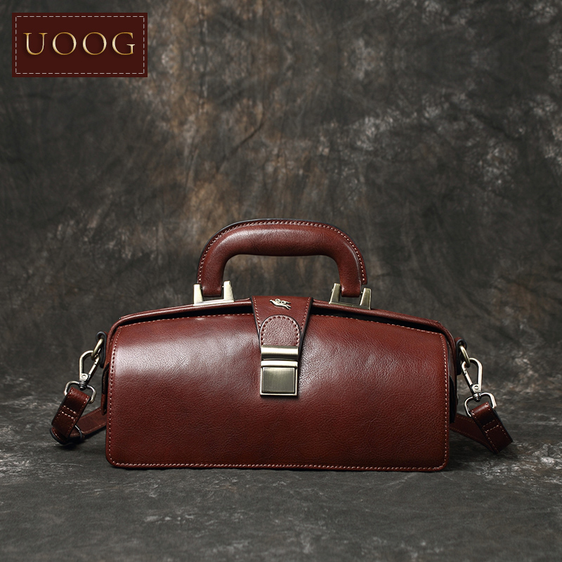 革の女性のバッグ手作りドクターバッグレトロメッセンジャーバッ - Doctor Bag Leather のレビューと価格