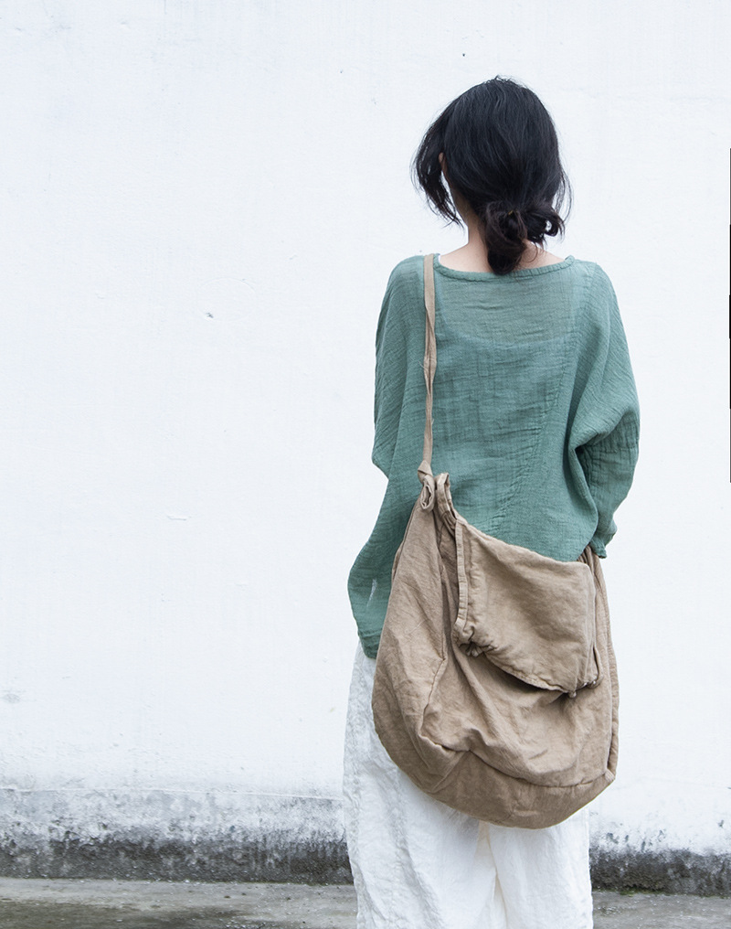レトロな綿のリネンバッグ,大容量,ワンショルダー,カジュアル - Women'S Best Bags For Travel のレビューと価格