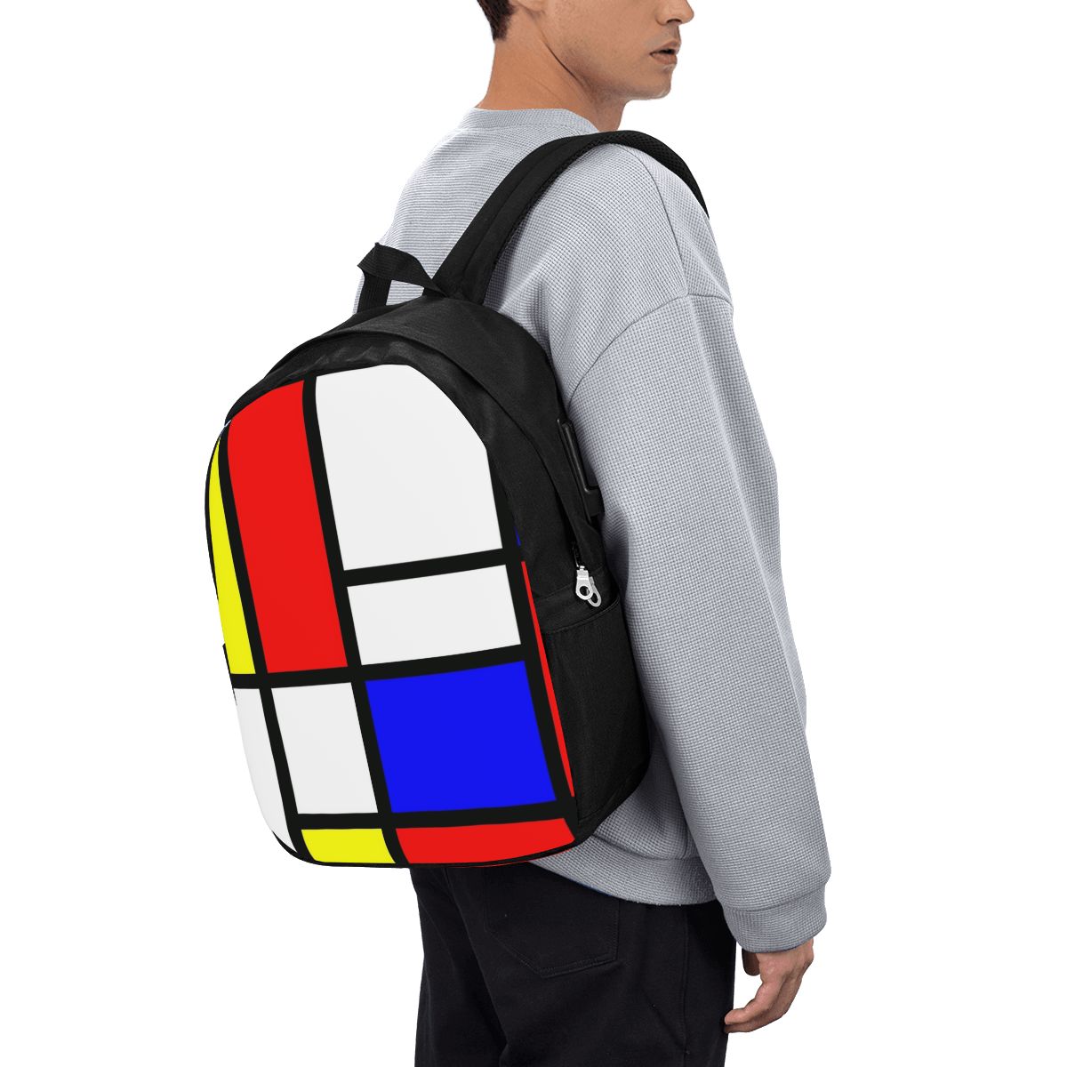 ピエト・モンドリアン構成バックパック旅行ノートブックバッグコ - Women Bags For College のレビューと価格