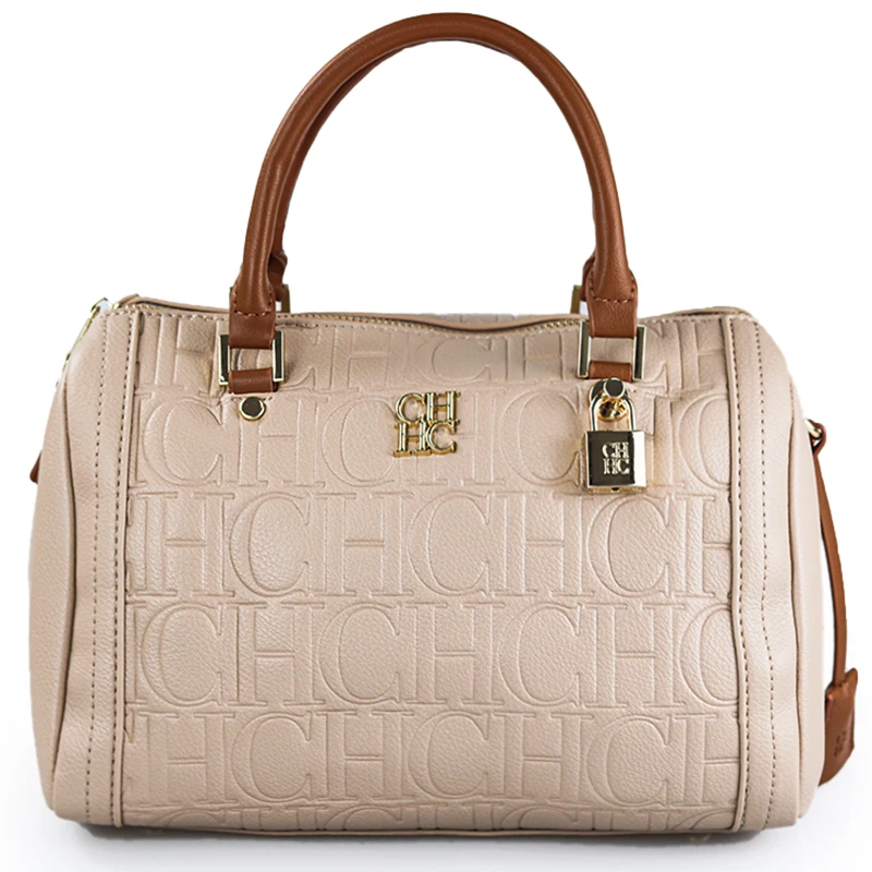 CH レディースハンドバッグ 高級エンボスロゴ ブラウンPU - Women Bags Logo のレビューと価格