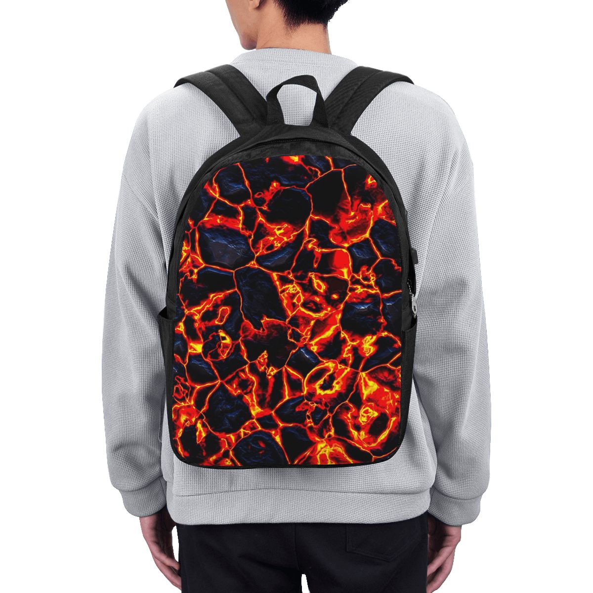 マグマ火山溶岩火災バックパック旅行ノートブックバッグコンピュ - Women Bags For College のレビューと価格