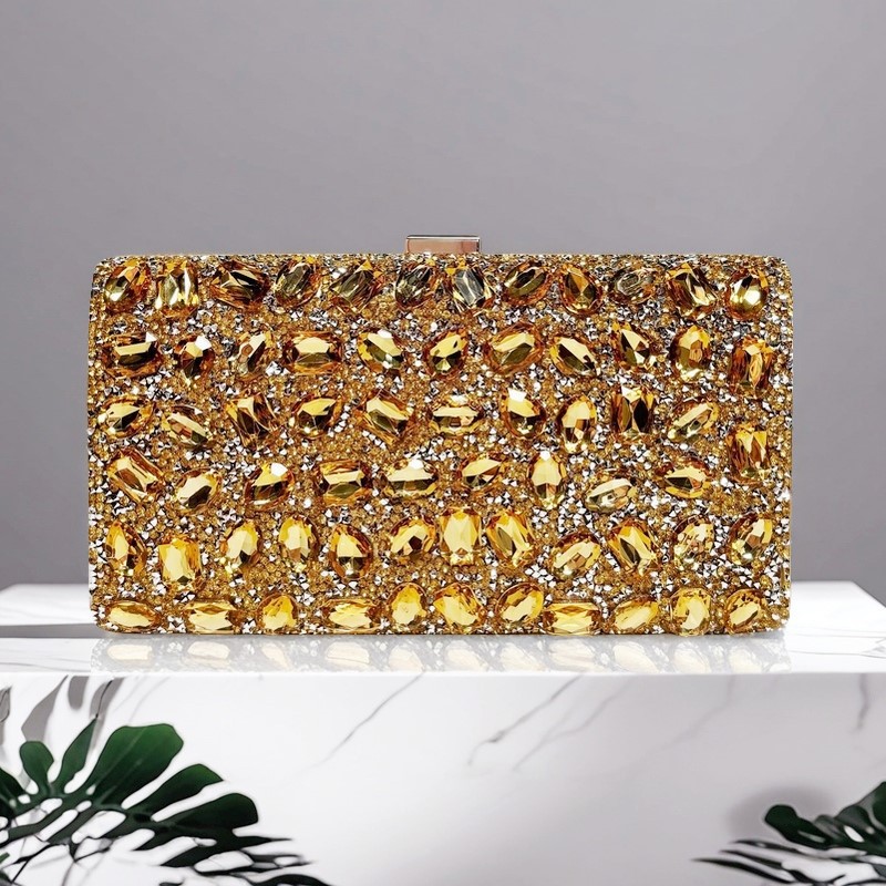 ゴールドメタルハンドルファッションレディースハンドバッグクリ - Women Bags Gold のレビューと価格