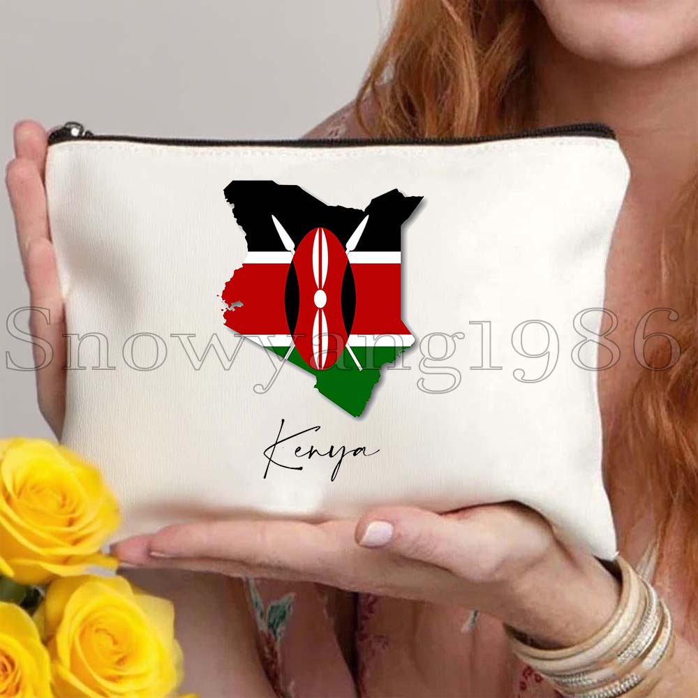 ケニアの国章、旗、地図、ケニア、かわいい、旅行、化粧バッグ、 - Women Bags Kenya のレビューと価格