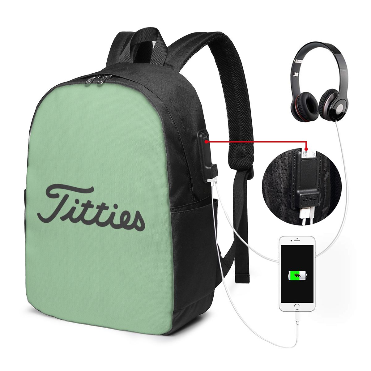 Titties ゴルフボールバックパック旅行ノートブックバッ - Women Bags For College のレビューと価格