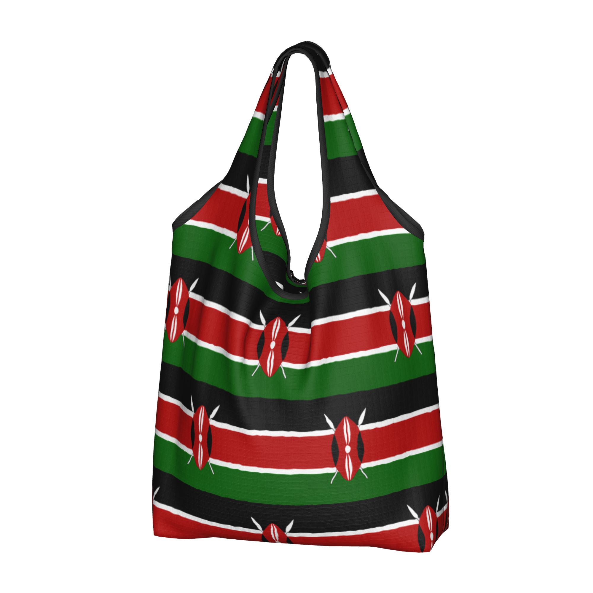 リサイクルケニア国旗ショッピングバッグ女性用トートバッグポー - Women Bags Kenya のレビューと価格