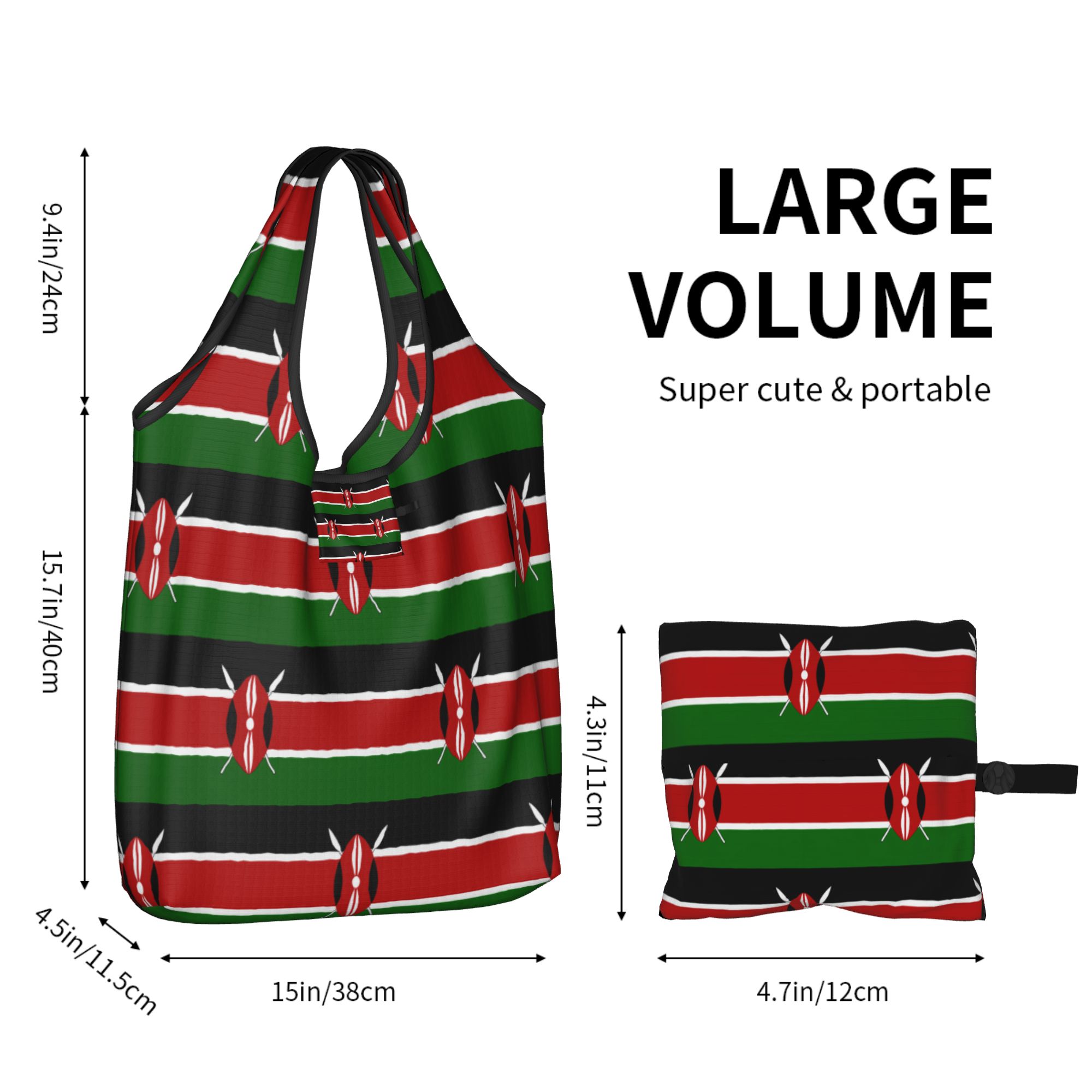 リサイクルケニア国旗ショッピングバッグ女性用トートバッグポー - Women Bags Kenya のレビューと価格