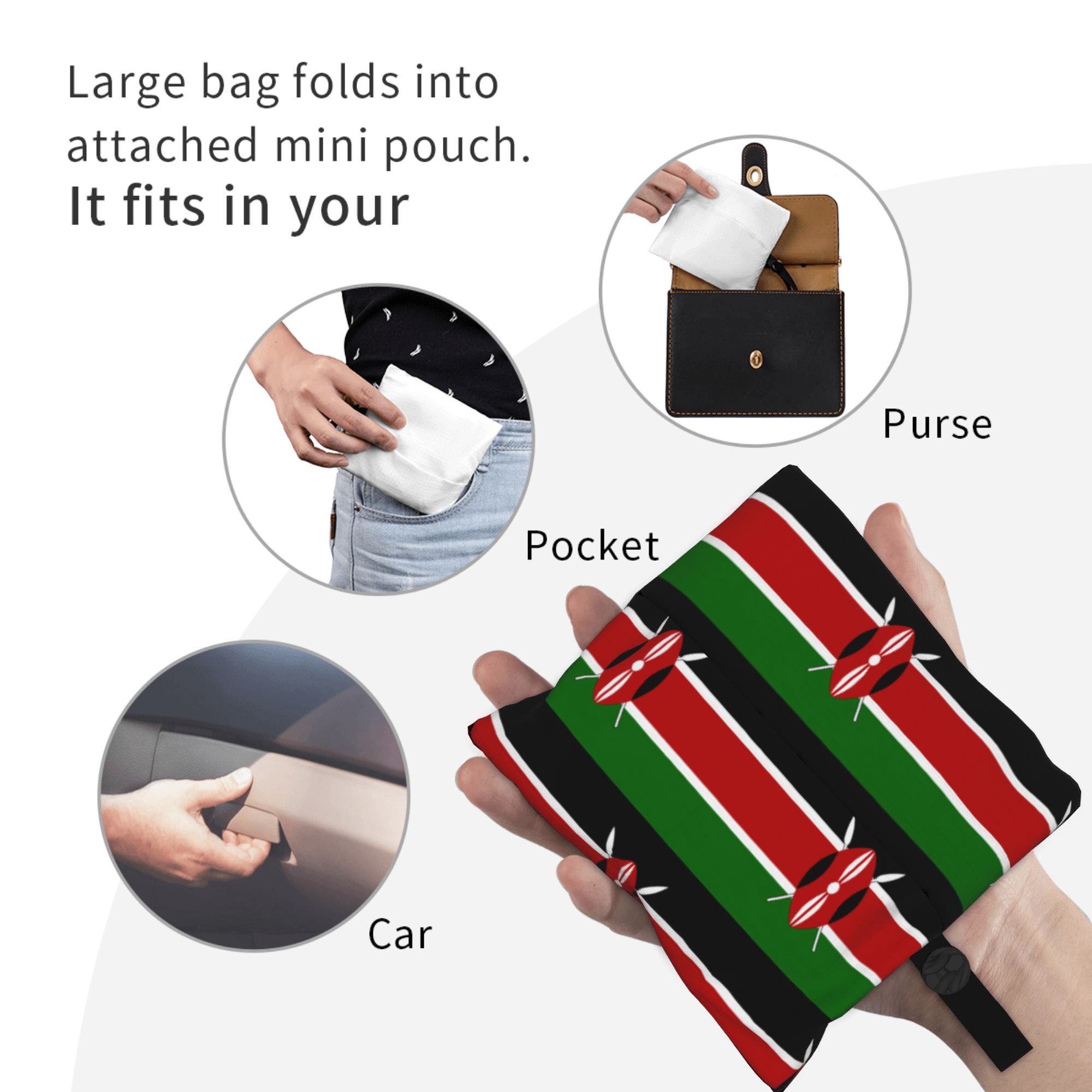 リサイクルケニア国旗ショッピングバッグ女性用トートバッグポー - Women Bags Kenya のレビューと価格