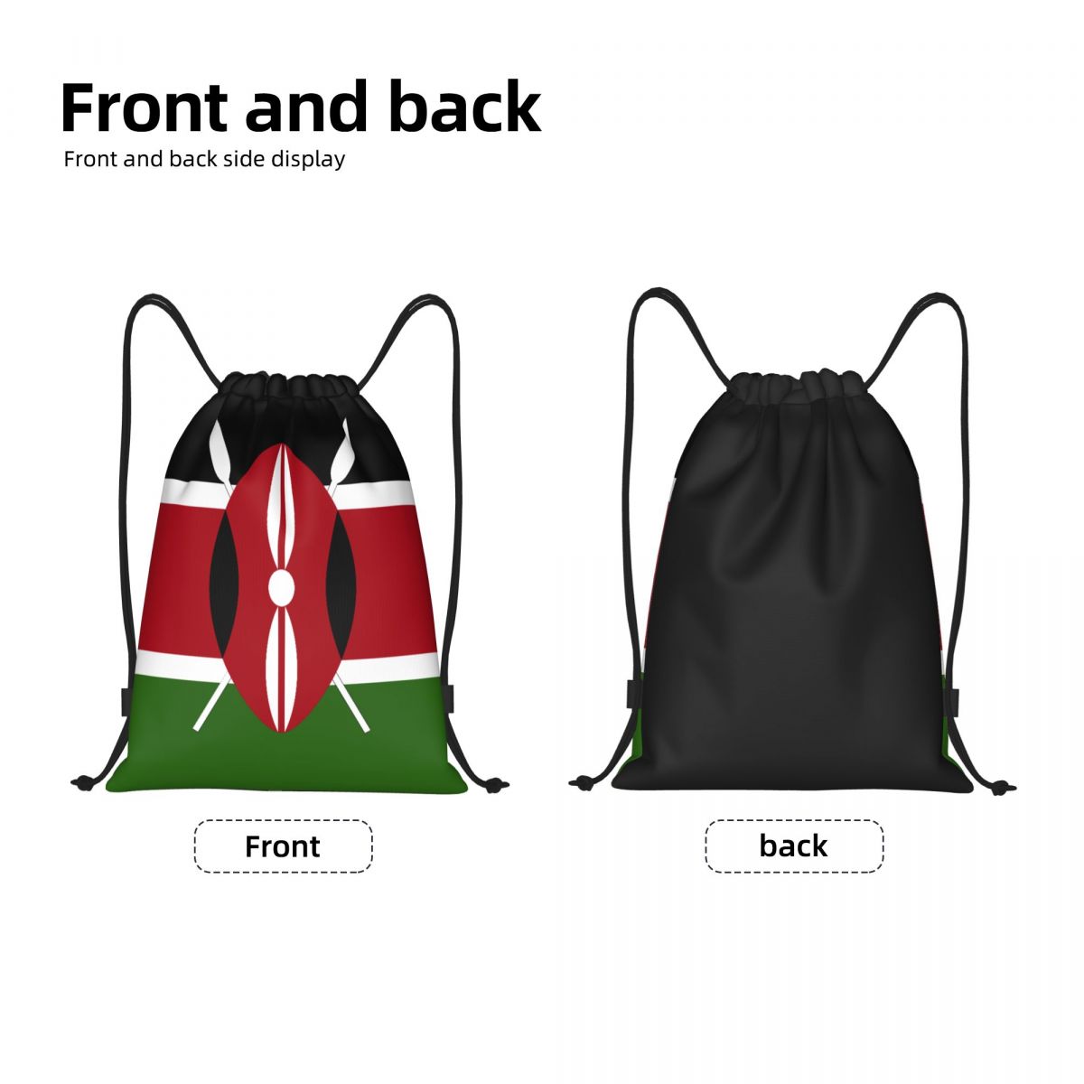 カスタムケニア国旗巾着バッグトレーニングヨガバックパック男性 - Women Bags Kenya のレビューと価格