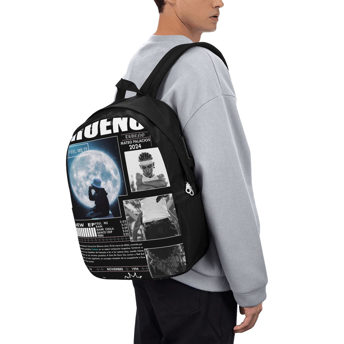 面白いトゥルーノヒップホップラッパーバックパック旅行ノートブ - Women Bags For College のレビューと価格