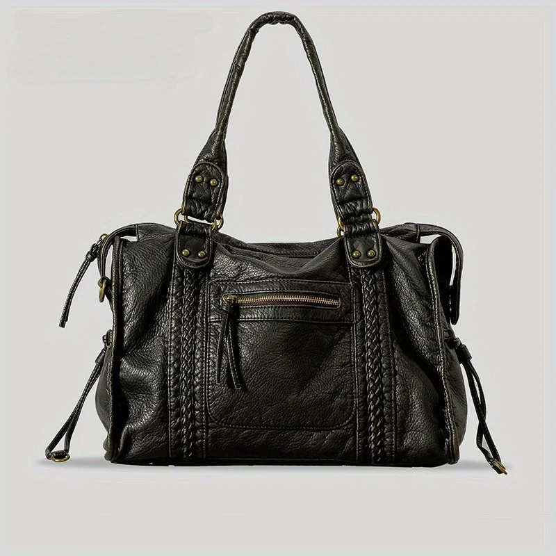 レディースファッションヴィンテージウォッシュドソフトレザート - Women Bags Gold のレビューと価格
