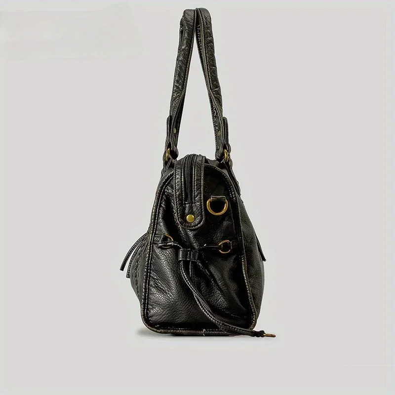 レディースファッションヴィンテージウォッシュドソフトレザート - Women Bags Gold のレビューと価格