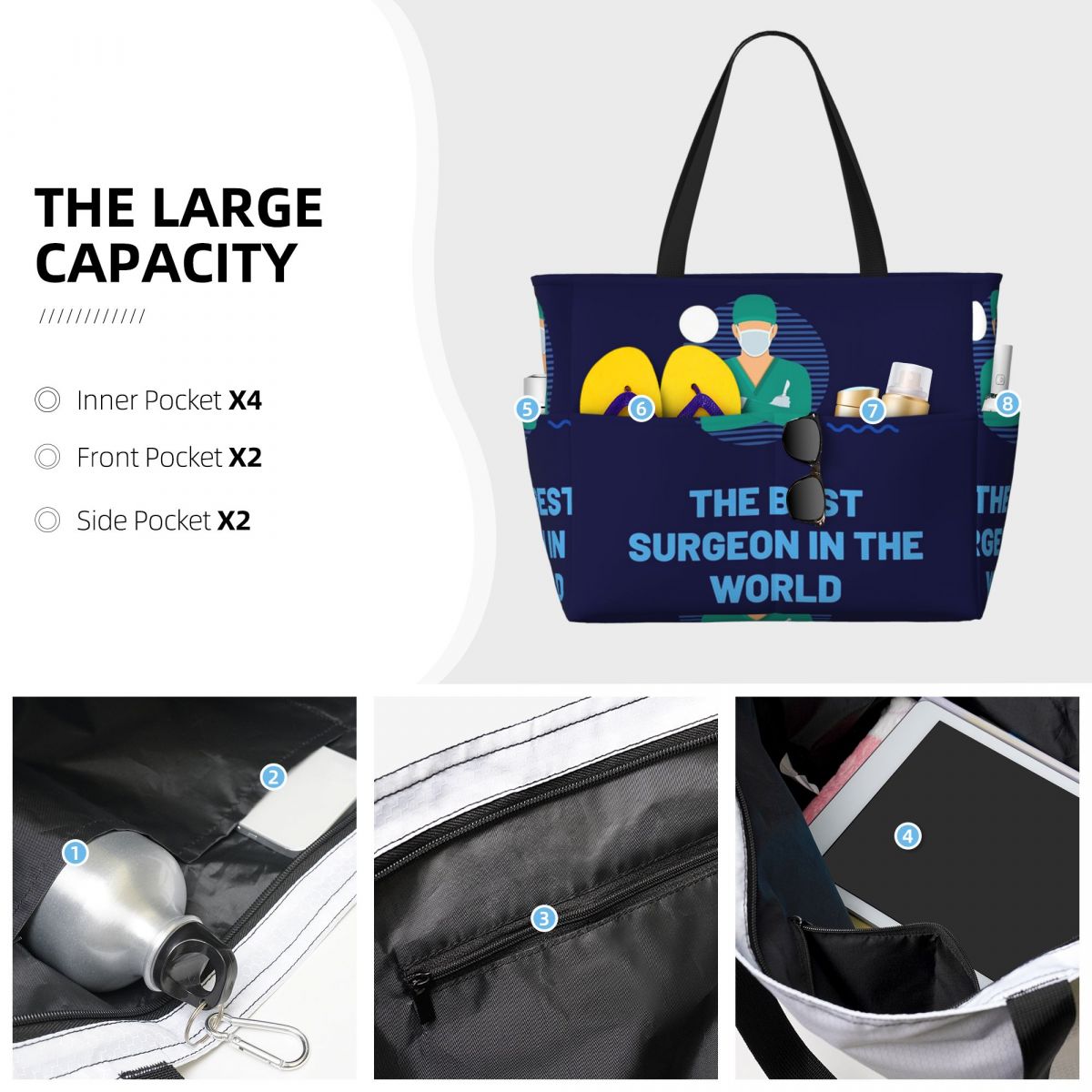 世界最高の外科医 ビーチトートバッグ スポーツジム ヨガ ダ - Women'S Best Bags For Travel のレビューと価格