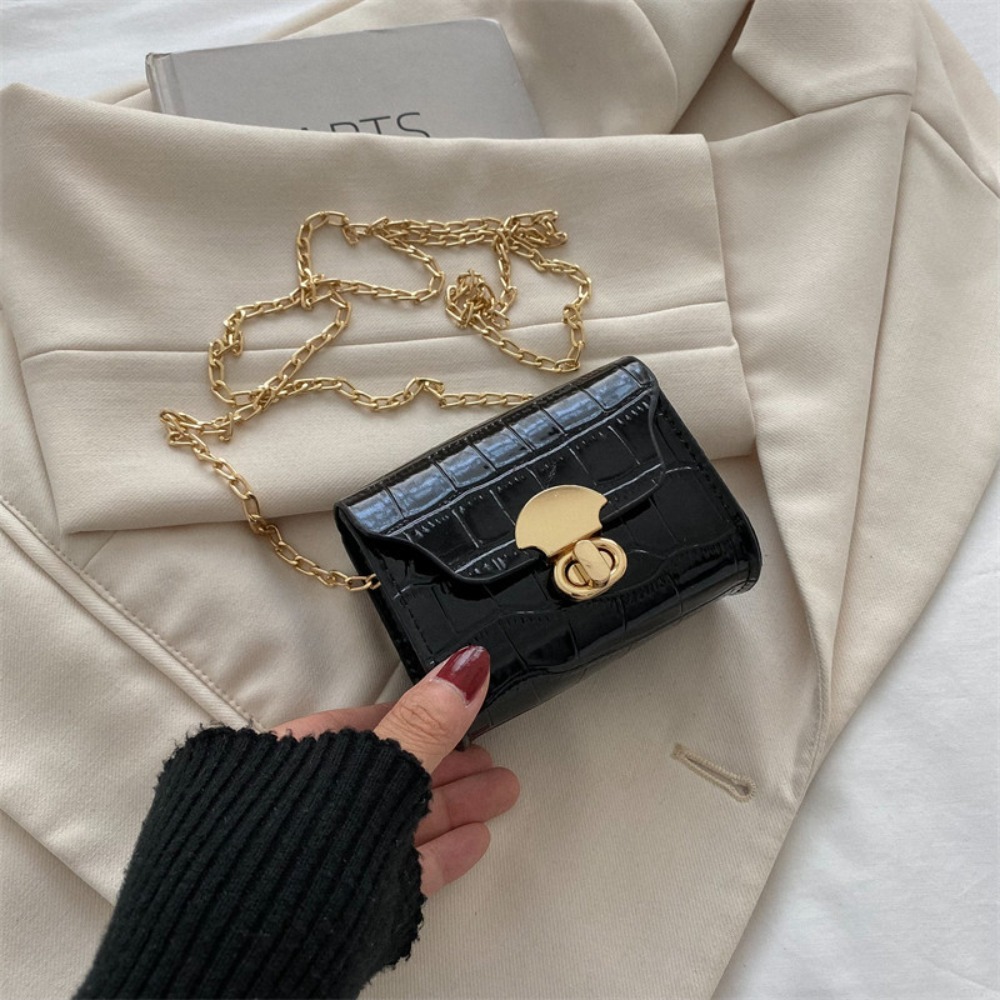 ミニバッグ、イエローとゴールドのニッチバッグ、クロコダイル柄 - Women Bags Gold のレビューと価格