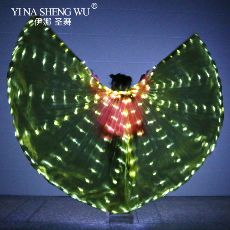 黄金の翼ledランプ羽エジプトベリーダンスled isis翼 - Women Bags India のレビューと価格