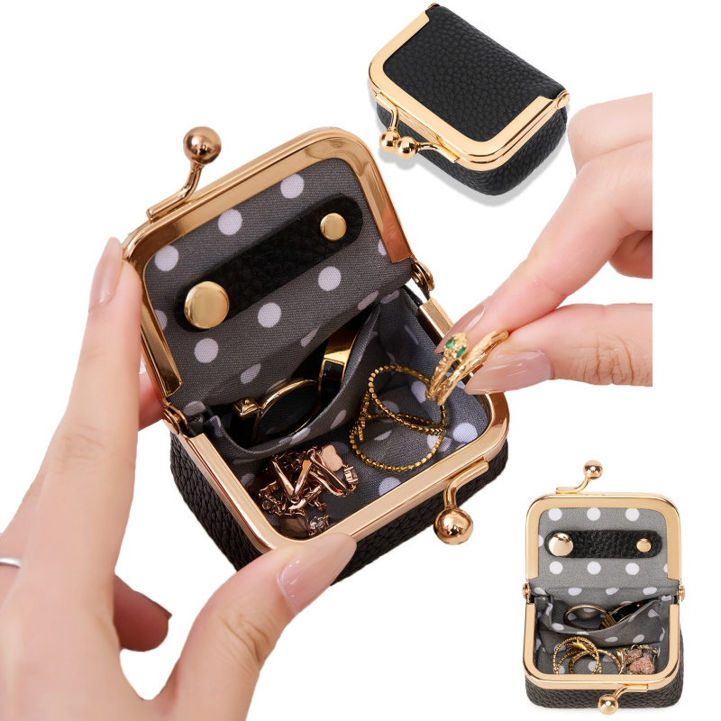 ミニレザーコインケース – ゴールドクラスプ付き、女性用の小 - Women Bags Gold のレビューと価格