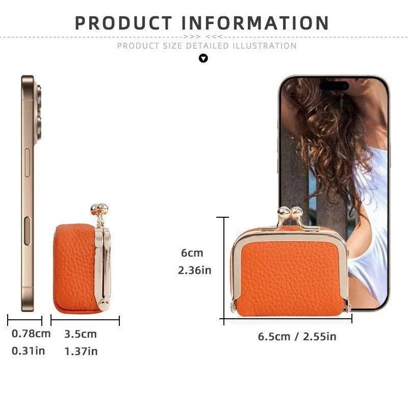 ミニレザーコインケース – ゴールドクラスプ付き、女性用の小 - Women Bags Gold のレビューと価格
