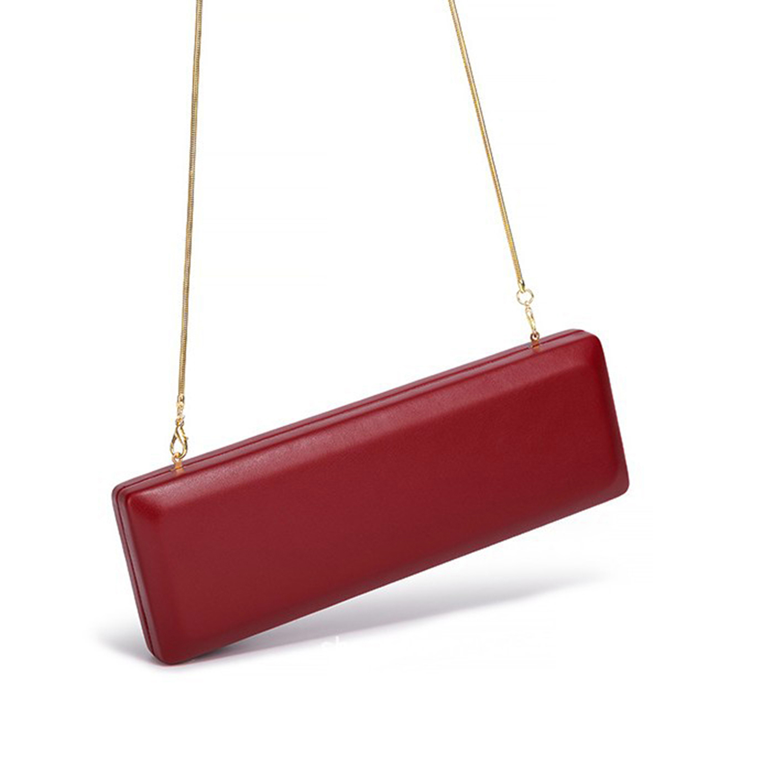 エレガントな赤いイブニングバッグ、ミニマリストデザインの取り - Women Bags Gold のレビューと価格