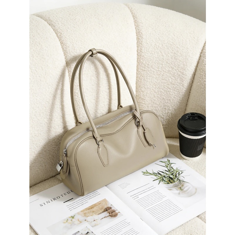 本革製 インド製 ロングハンドル ボウリングバッグ、新作ニッ - Women Bags India のレビューと価格