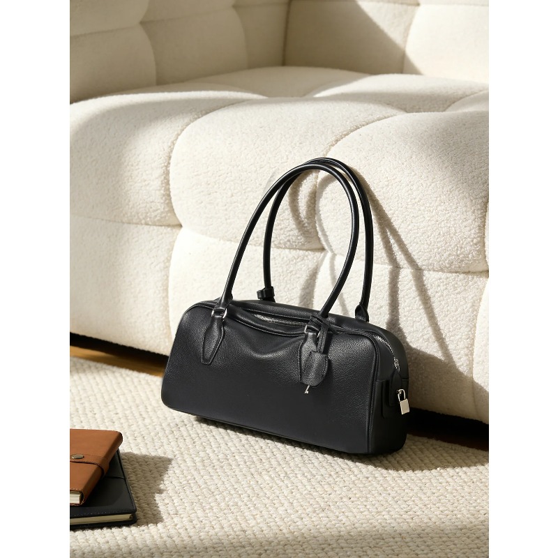 本革製 インド製 ロングハンドル ボウリングバッグ、新作ニッ - Women Bags India のレビューと価格
