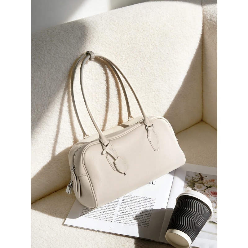 本革製 インド製 ロングハンドル ボウリングバッグ、新作ニッ - Women Bags India のレビューと価格