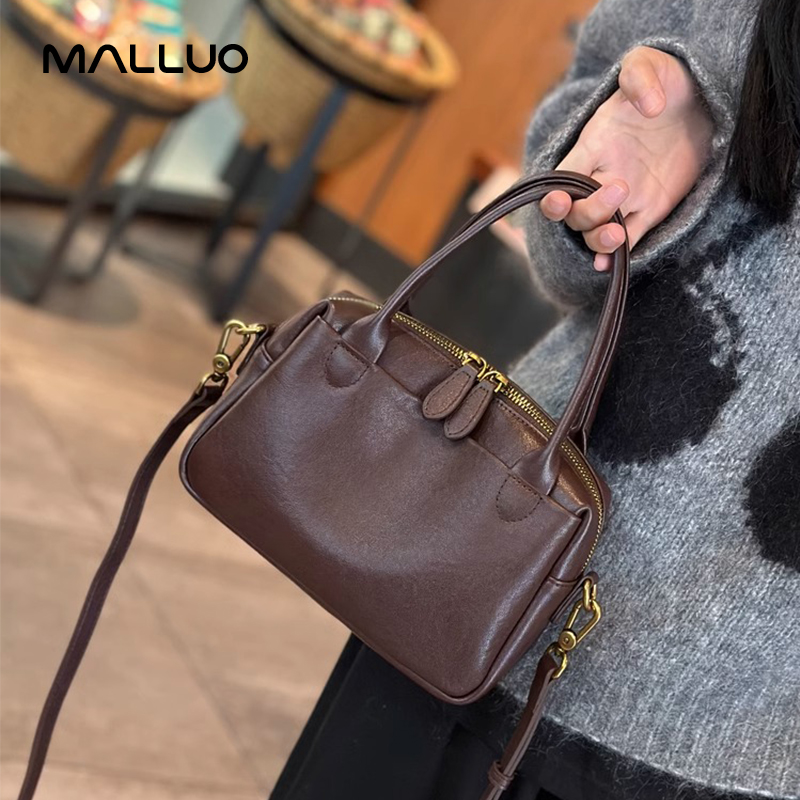 女性の天然牛革ハンドバッグレディース高品質ショルダーバッグ女 - Doctor Bag Leather のレビューと価格