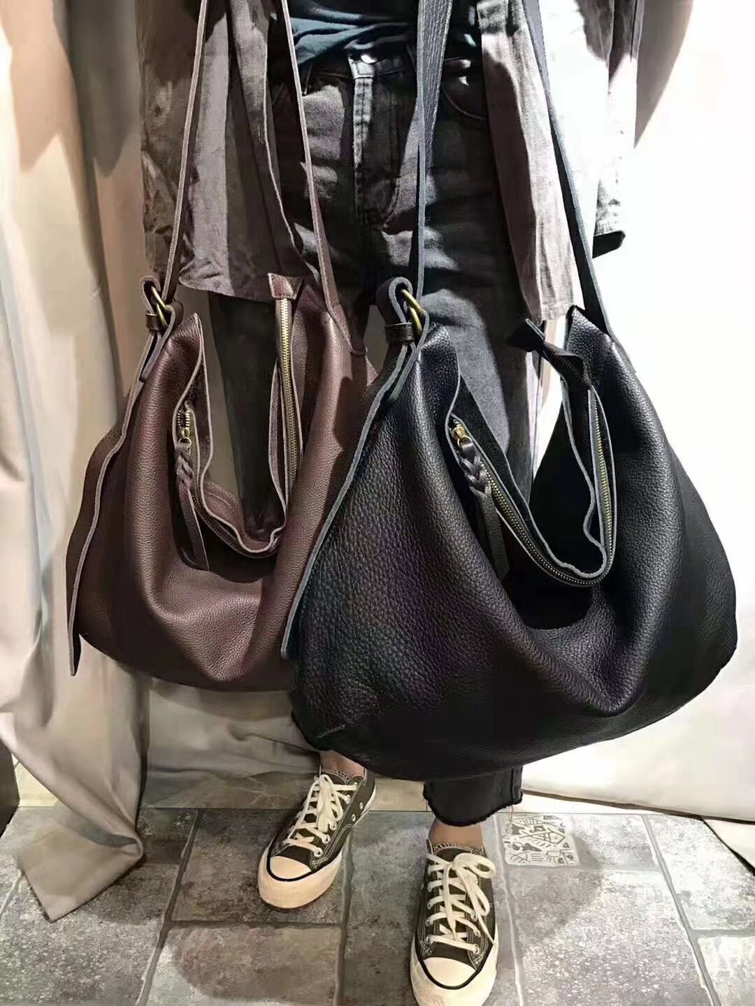 レディース本革第一層牛革バッグ新しいレトロアート個性大容量ソ - Doctor Bag Leather のレビューと価格