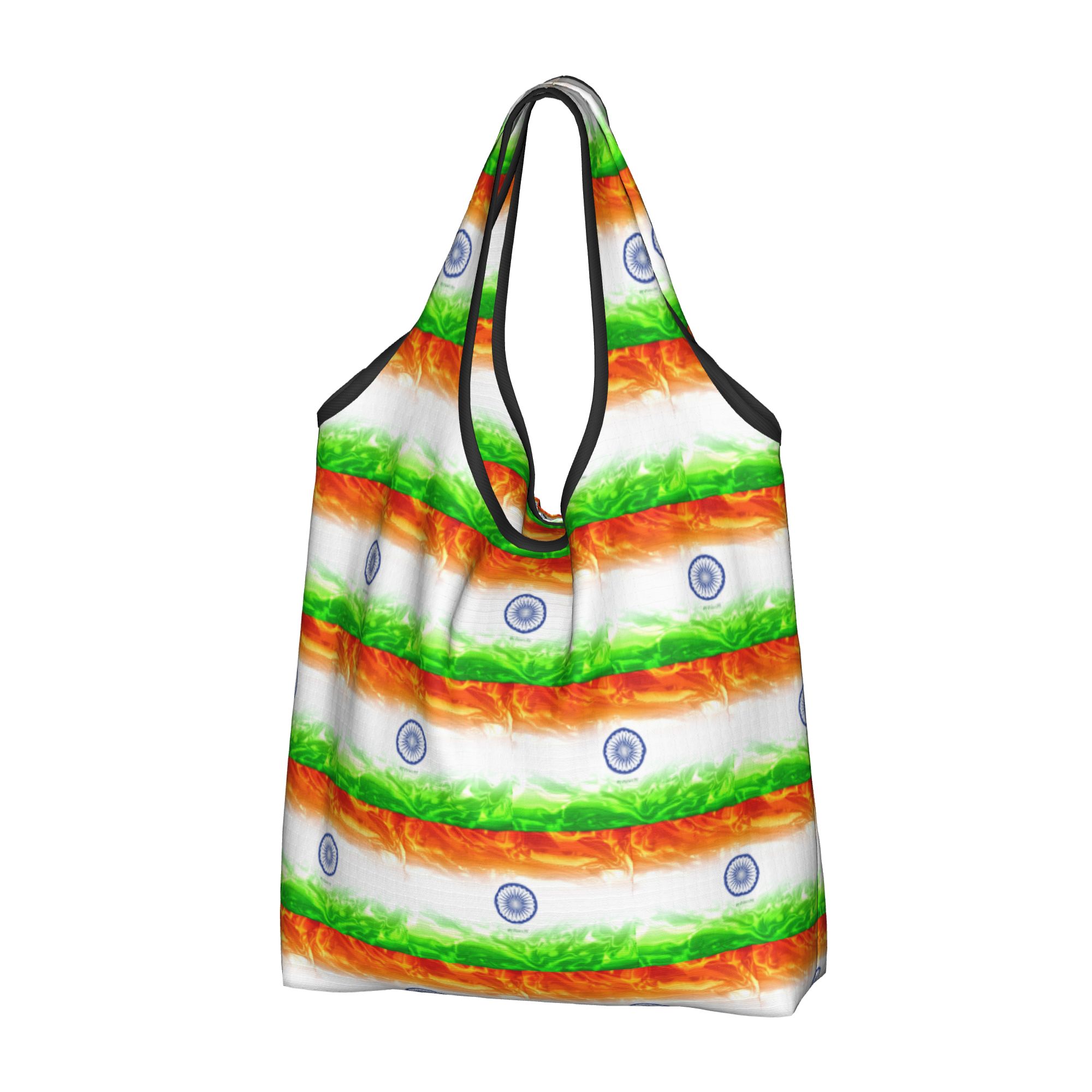 インドの国旗食料品ショッピングトートバッグ女性かわいいインド - Women Bags India のレビューと価格